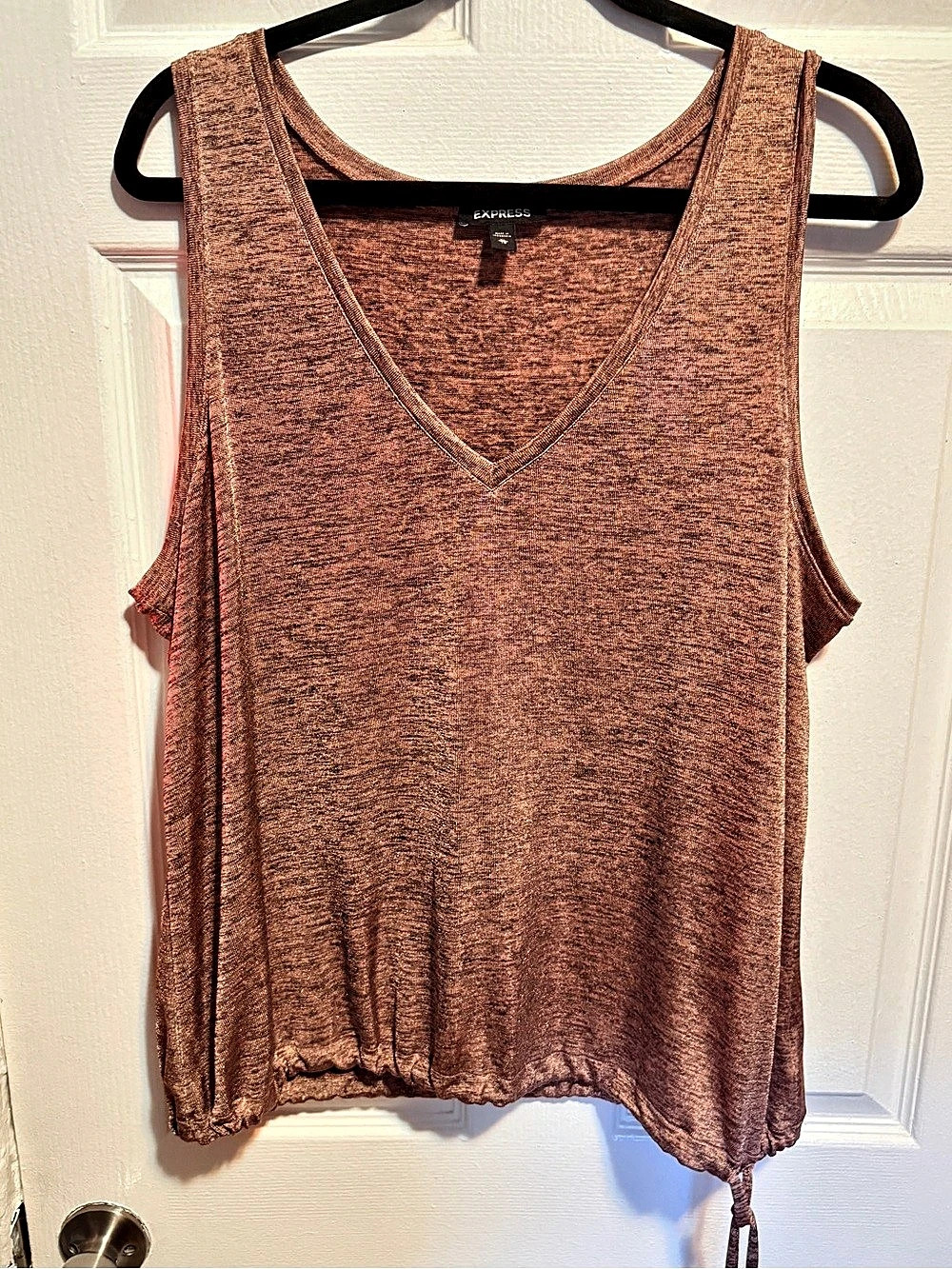 Express Gold/Brown Tank Top with bottom tie. Size XL